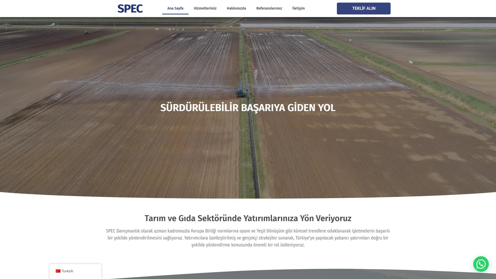 A clear digital home for EU-focused green consulting: SPEC Danışmanlık.