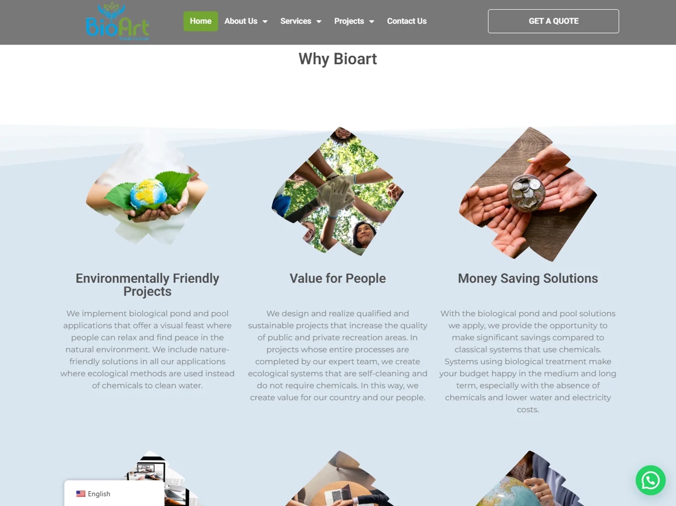 The BioArt ecological-pond site on tablet