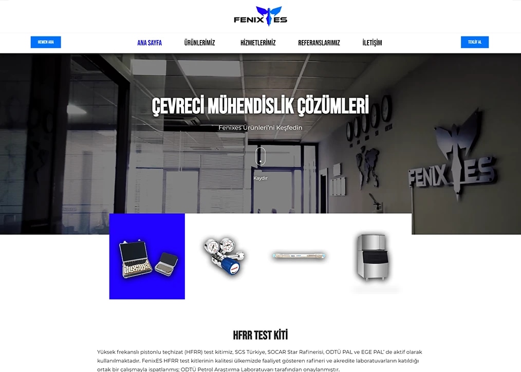 The FenixES product site on tablet