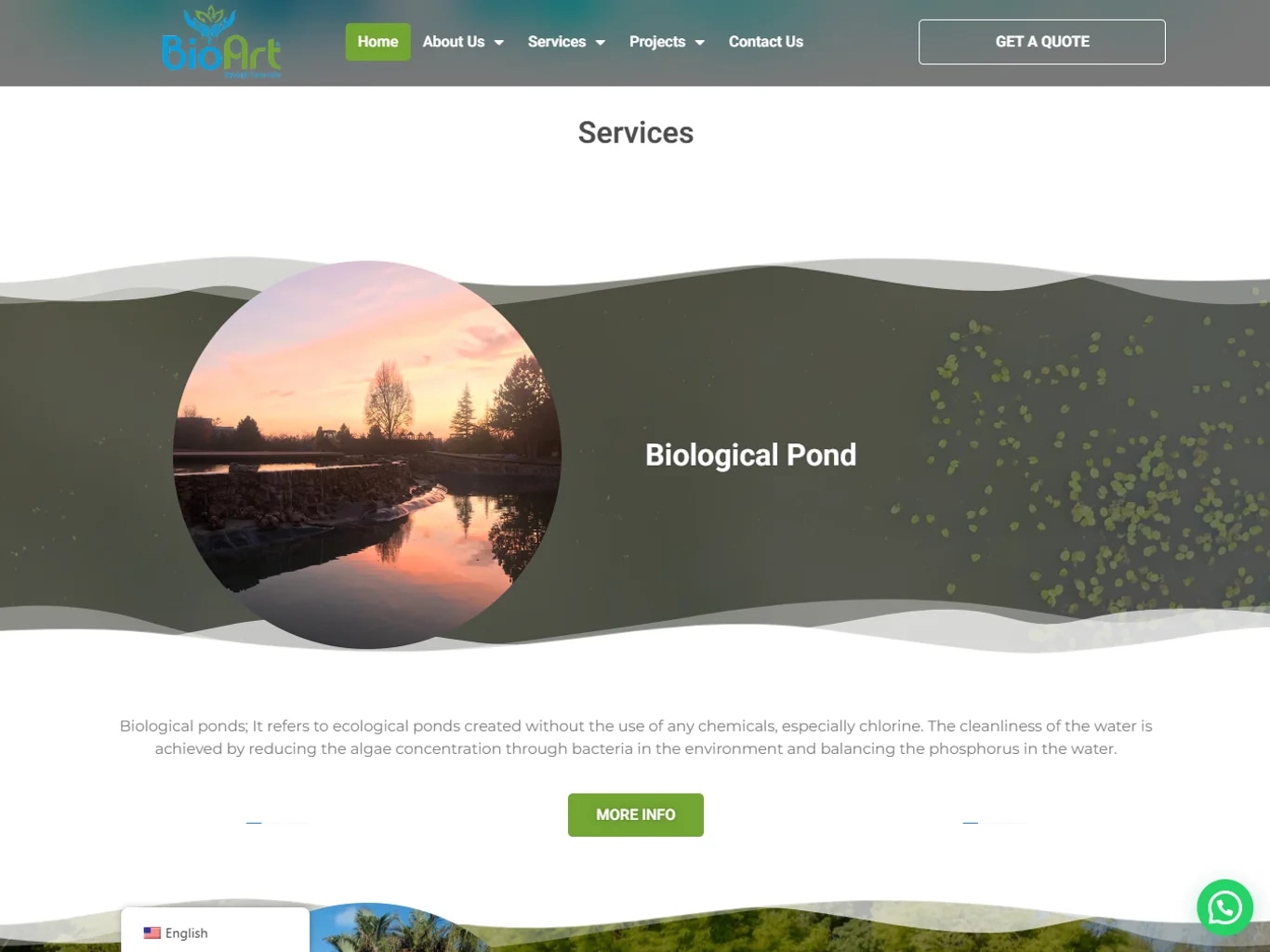 The BioArt ecological-pond site on tablet