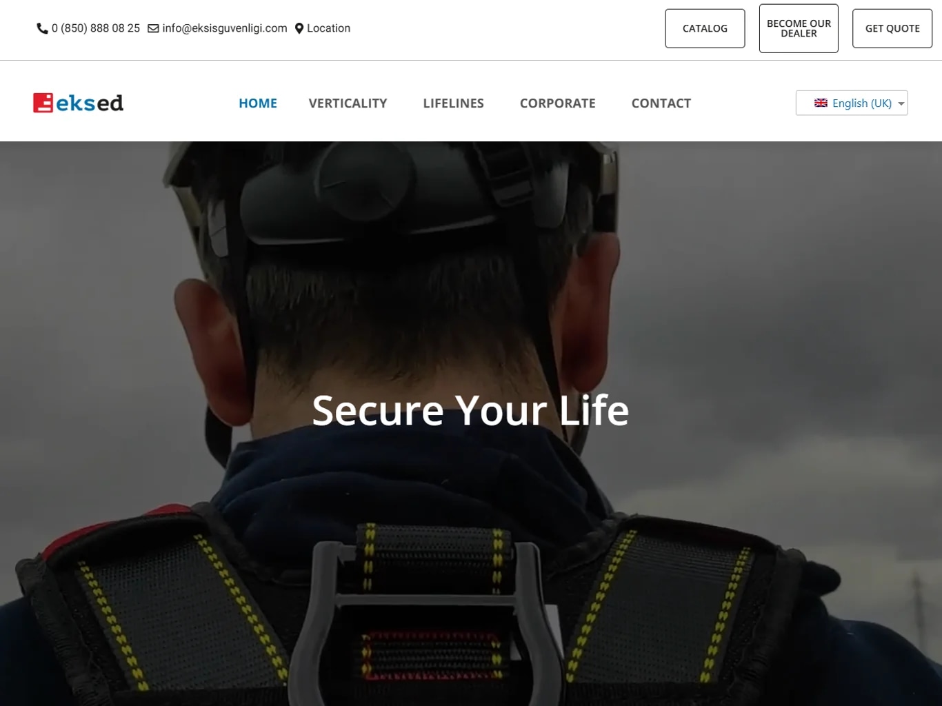 The Eksed safety-equipment lead site on tablet