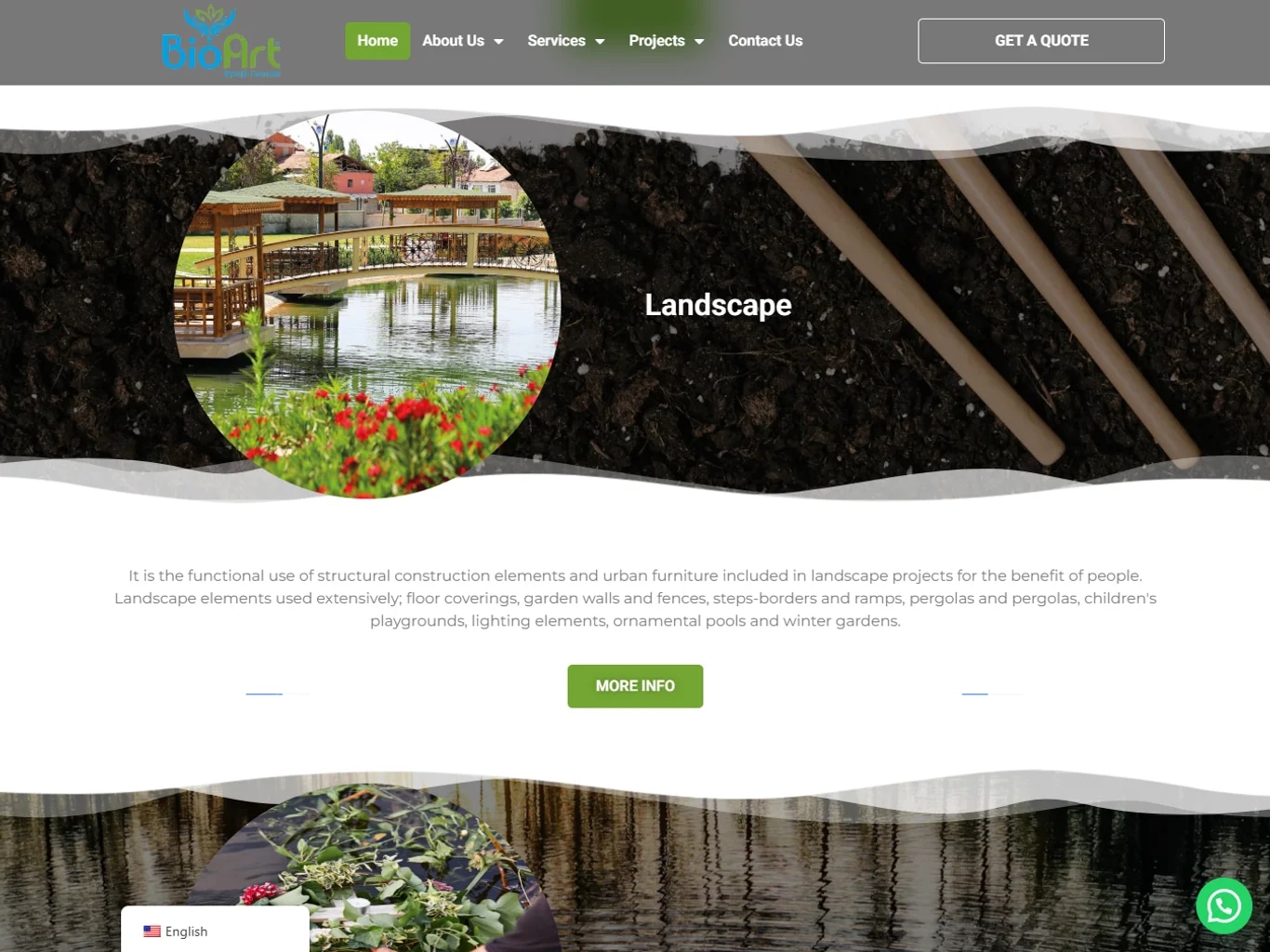 The BioArt ecological-pond site on tablet