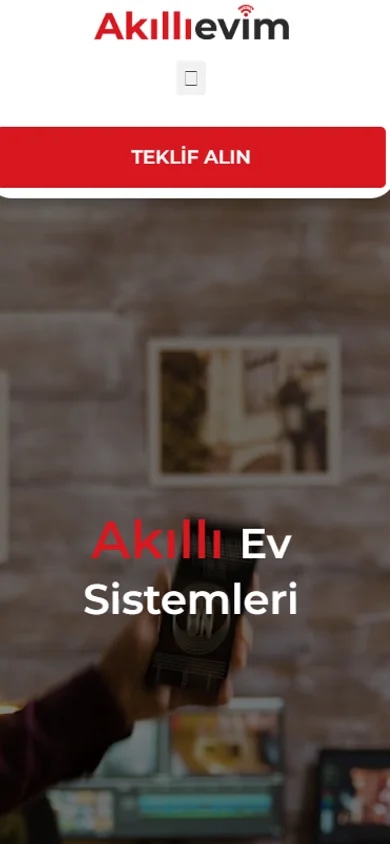 The Akıllıevim smart-home lead site on mobile