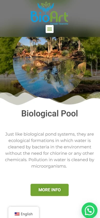 The BioArt ecological-pond site on mobile