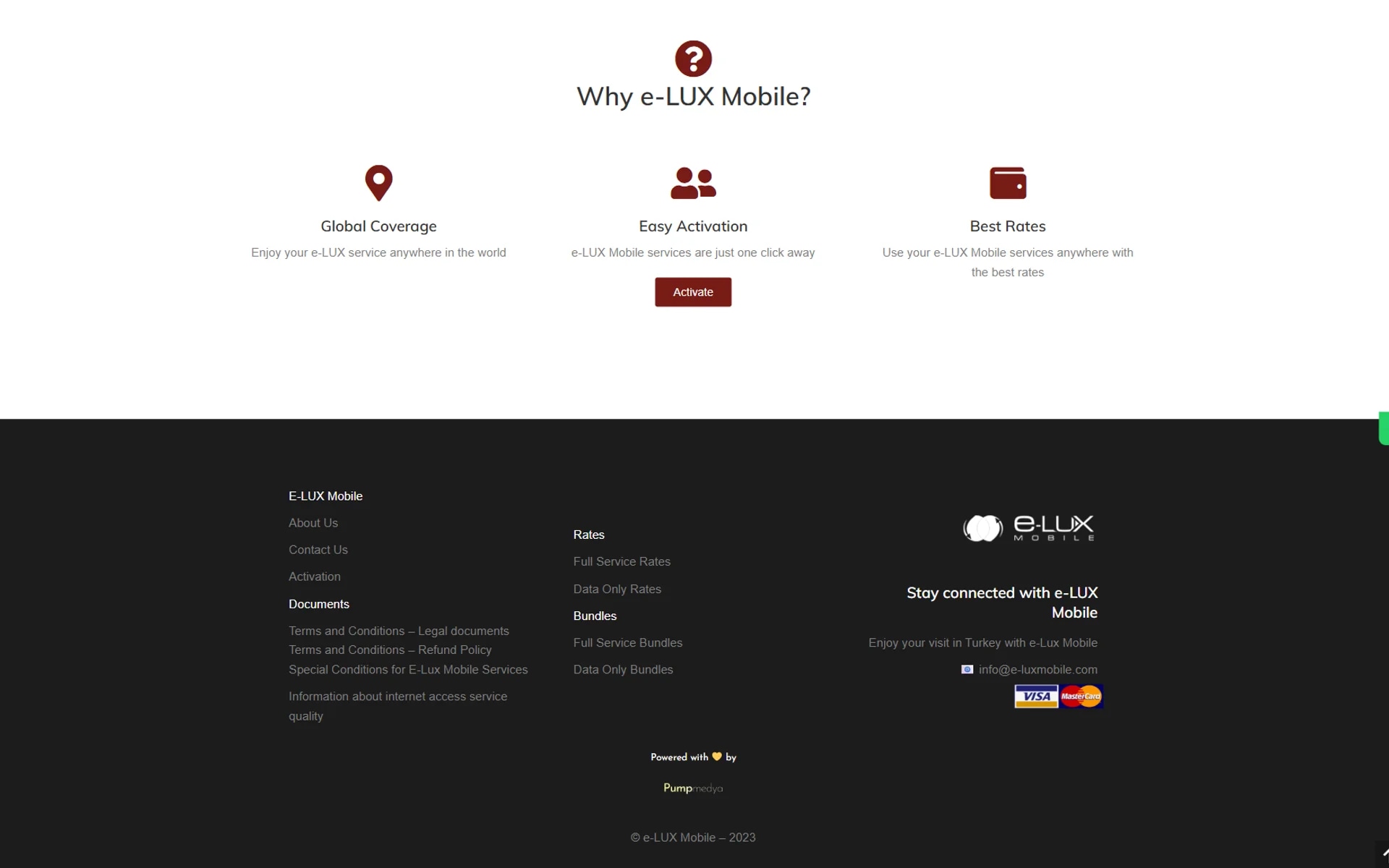 The e-LUX Mobile self-service top-up site on desktop