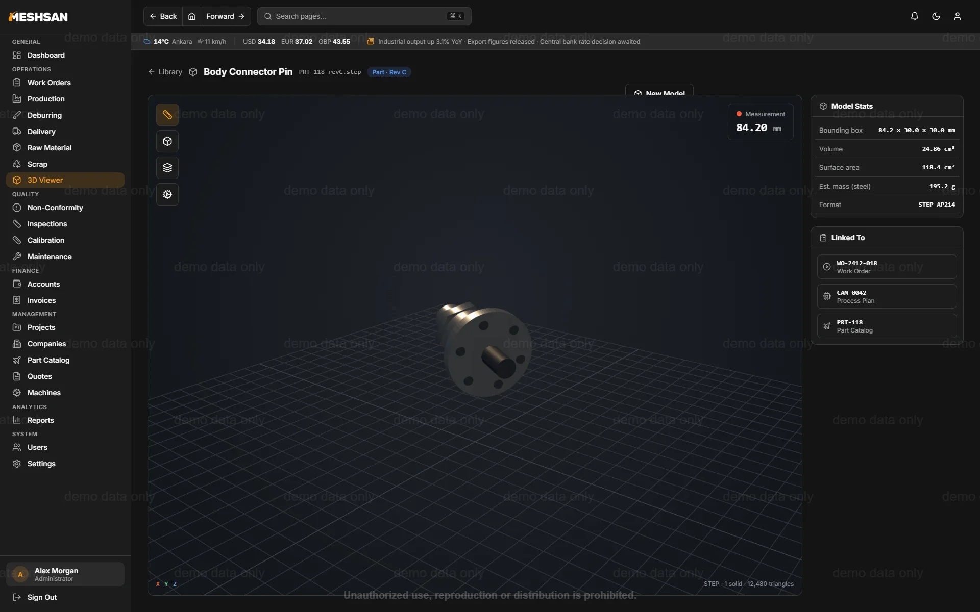 Meshsan MES 3D CAD viewer on desktop