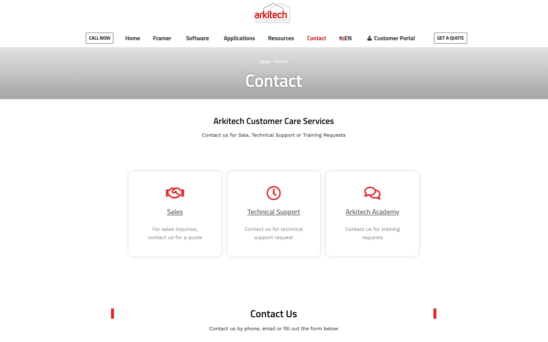The Arkitech lead-generation platform on desktop
