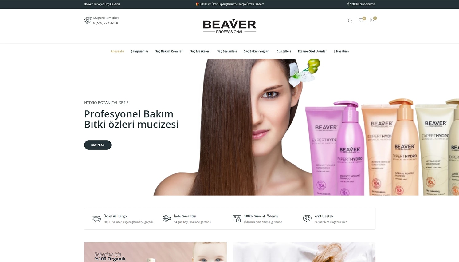 The Beaver Professional storefront on desktop