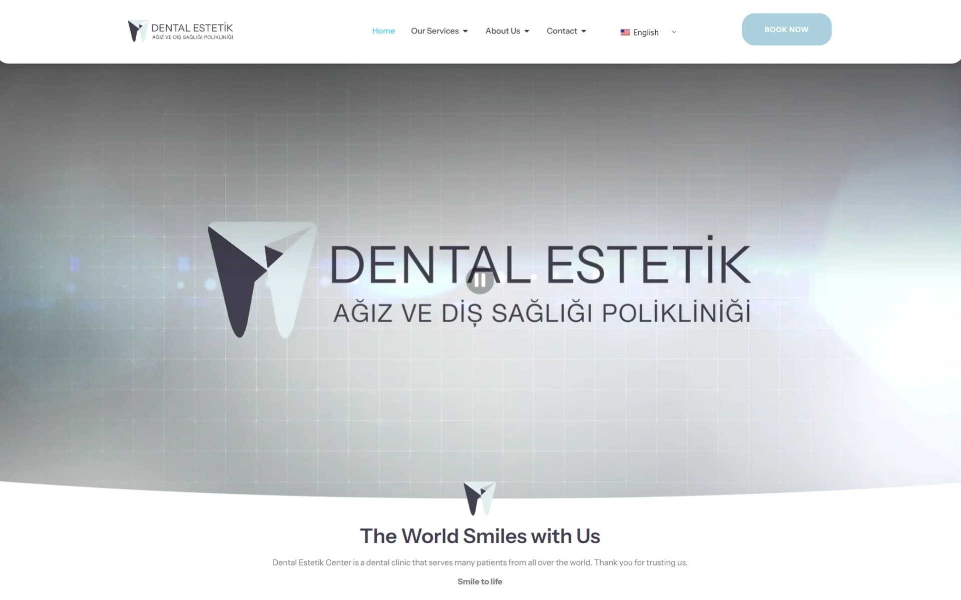 The Dental Estetik Center patient website on desktop
