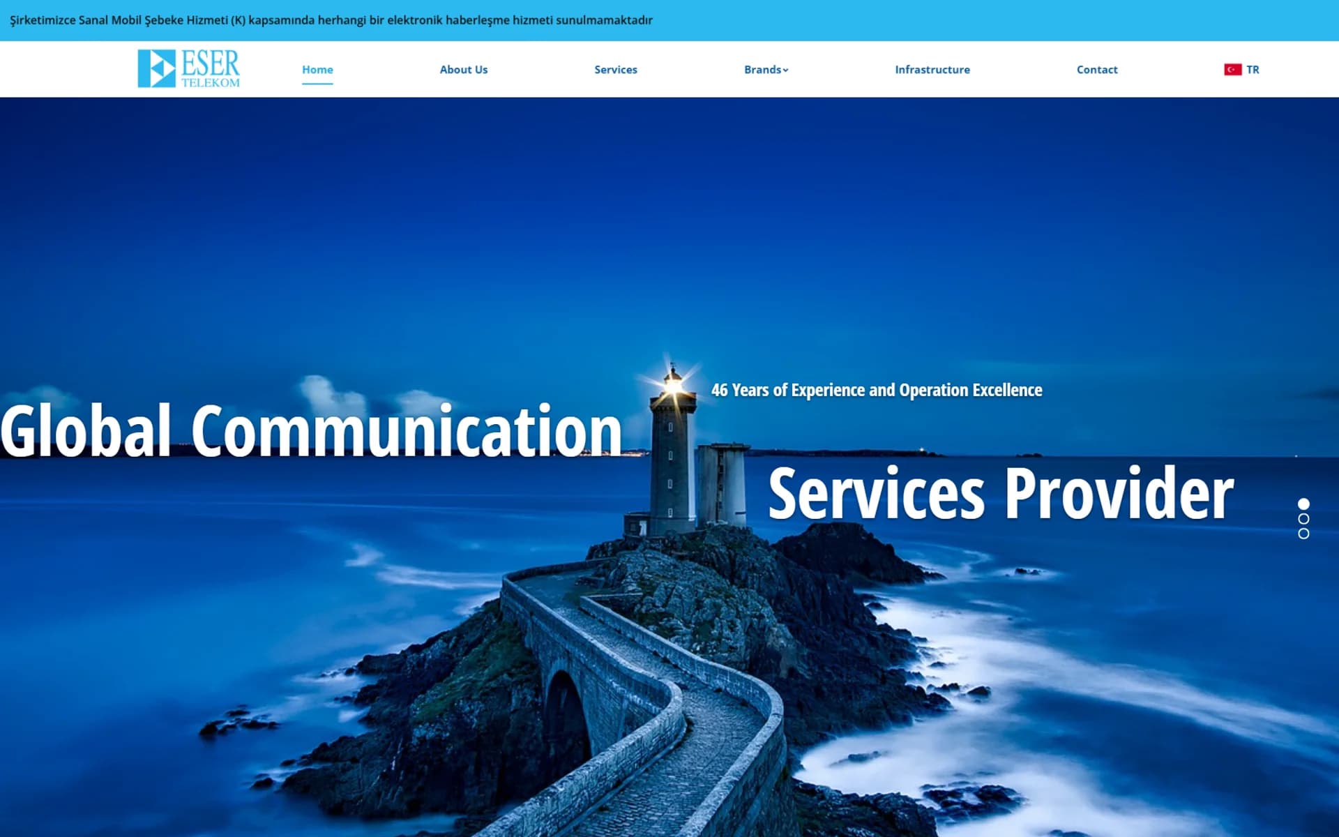 A corporate presence built for a telecom pioneer: Eser Telekom.