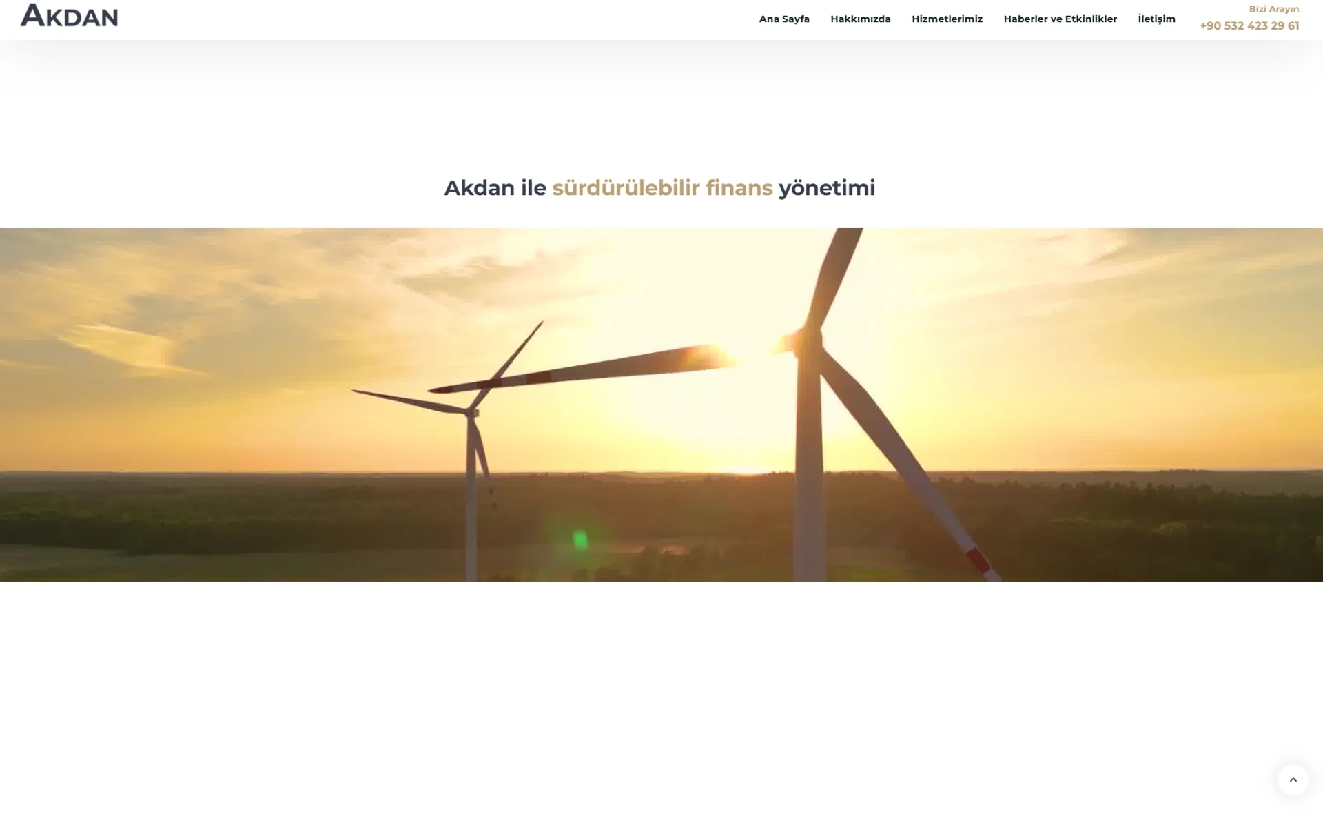 The Akdan corporate website on desktop