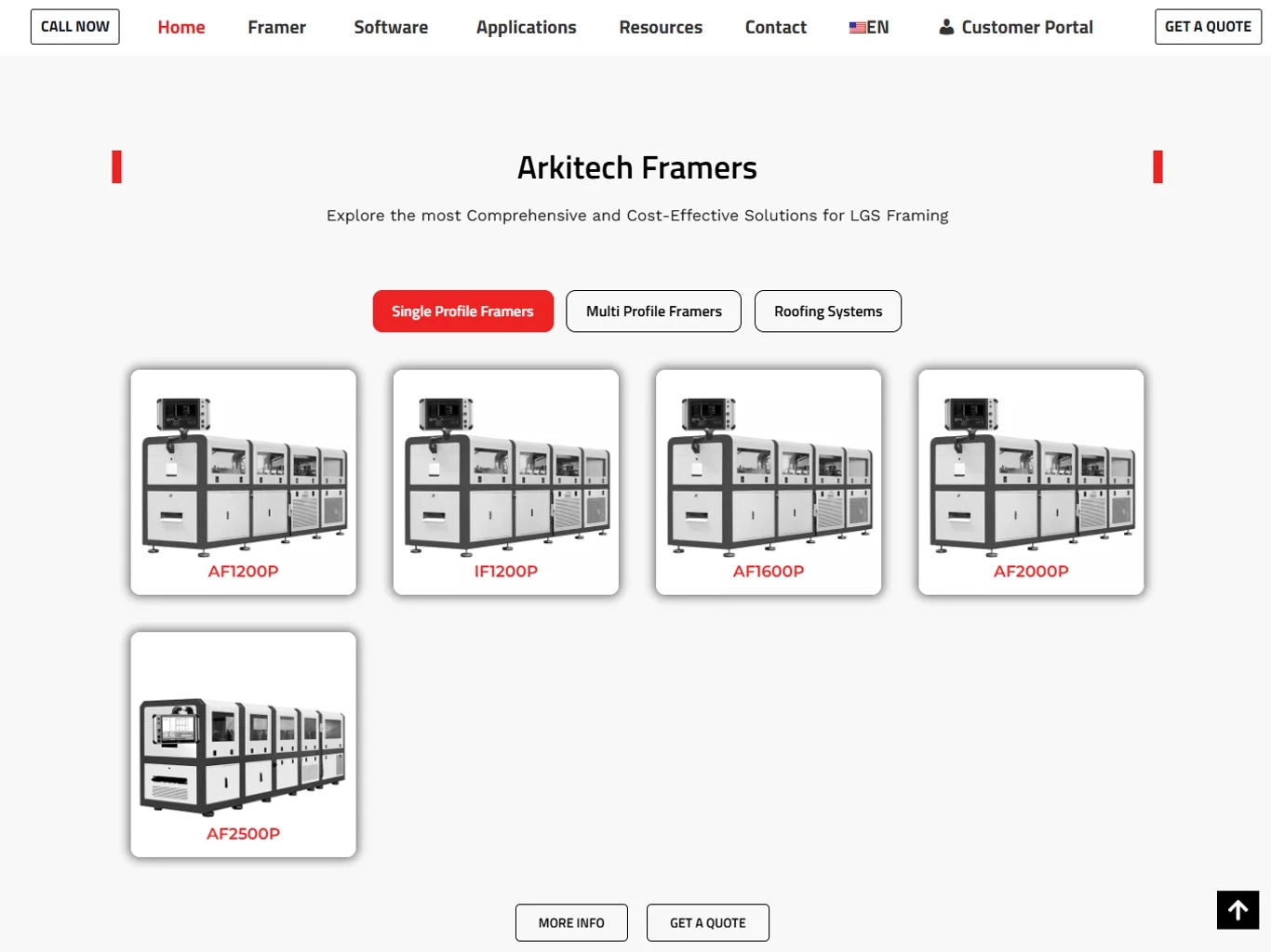 The Arkitech lead-generation platform on tablet