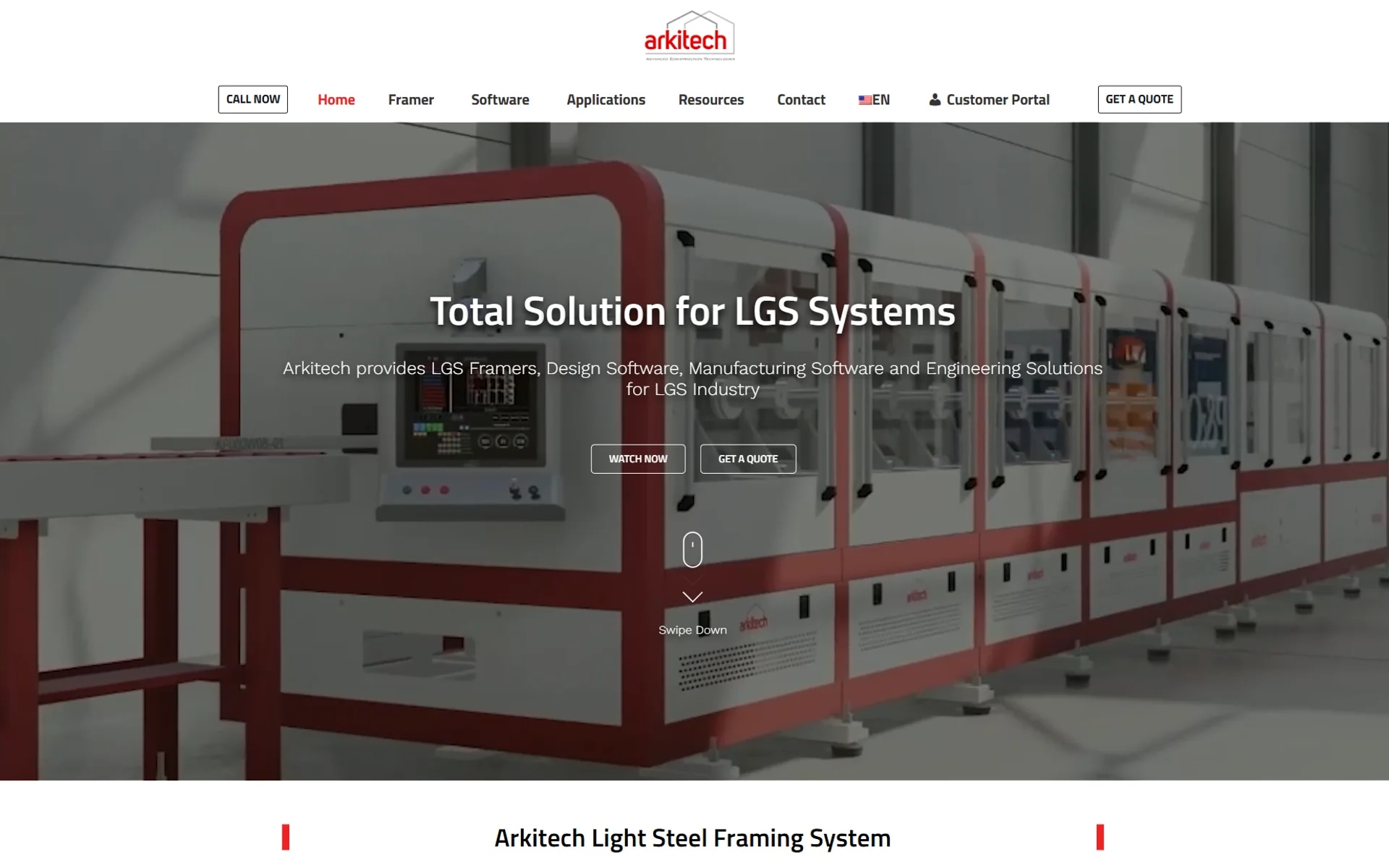 The Arkitech lead-generation platform on desktop
