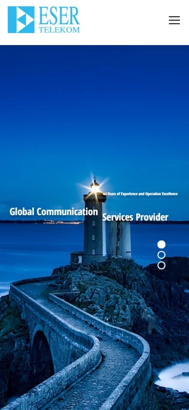 The Eser Telekom corporate website on mobile