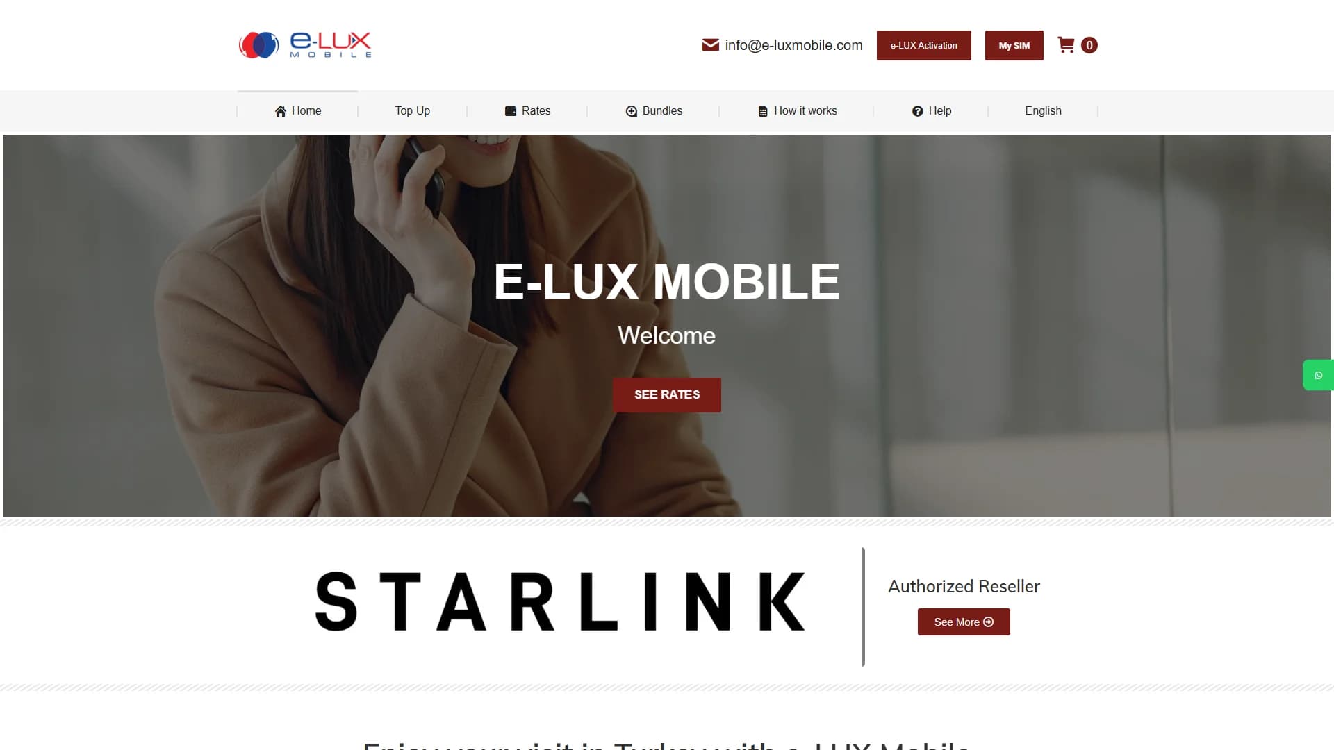 Top up, calculate, connect: e-LUX Mobile.