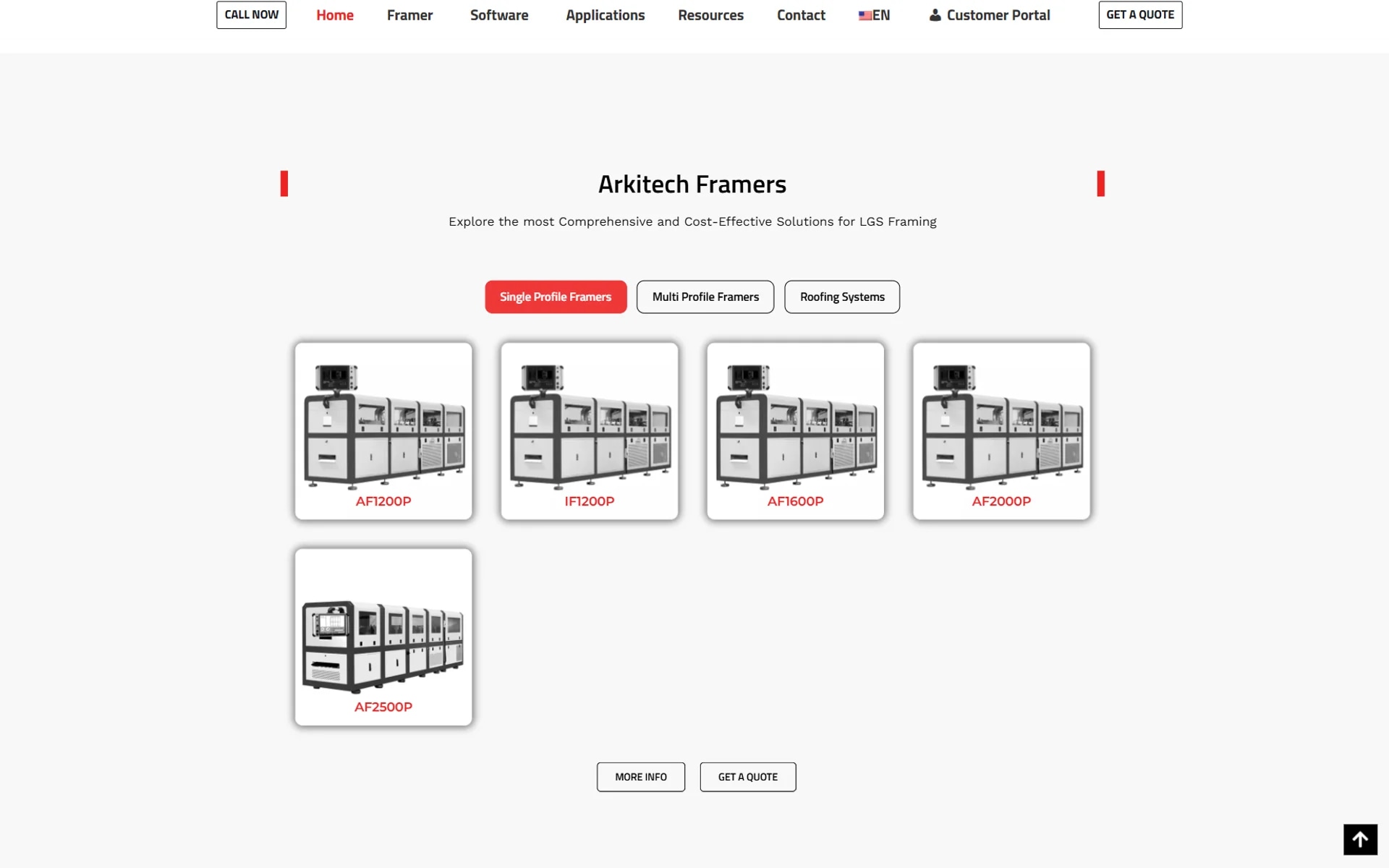 The Arkitech lead-generation platform on desktop