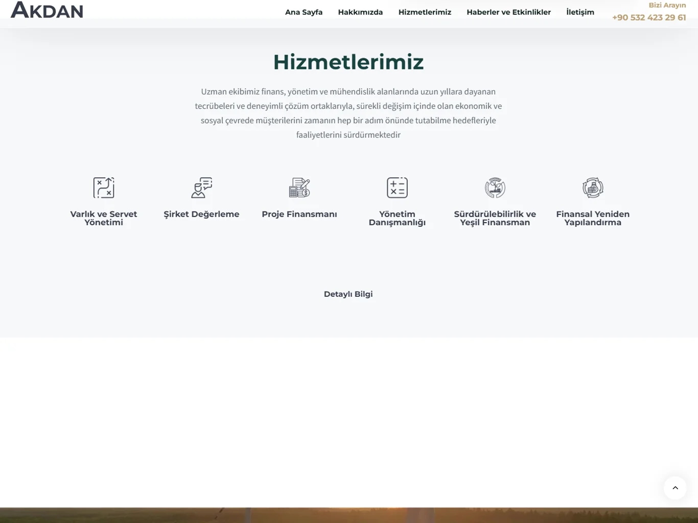 The Akdan corporate website on tablet