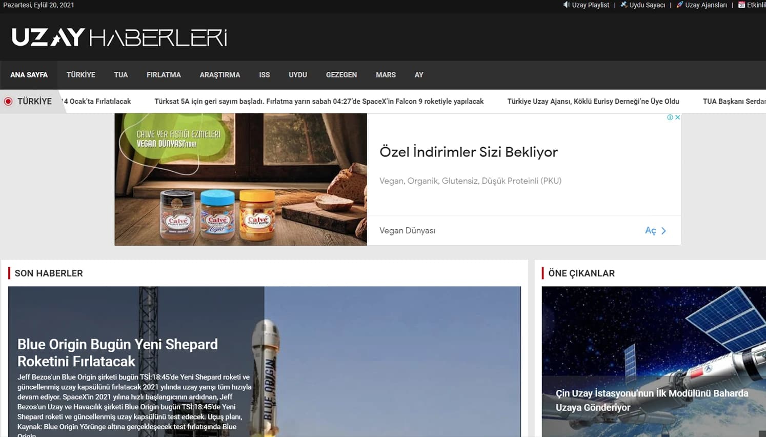 A news home for Türkiye's space community: Uzay Haberleri.