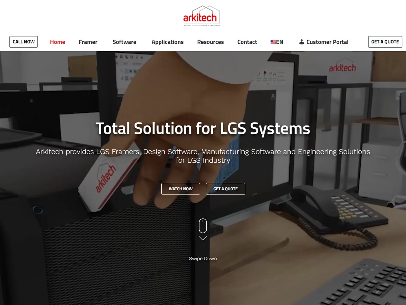 The Arkitech lead-generation platform on tablet