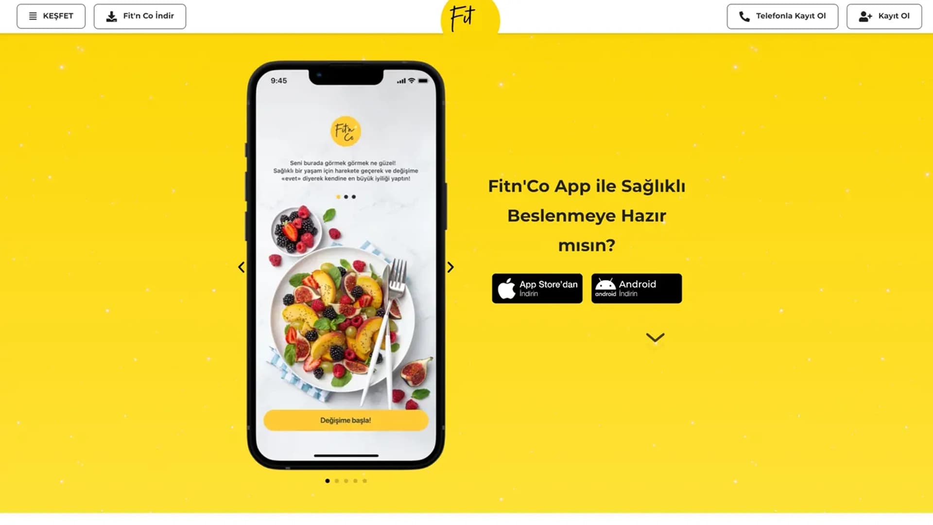 An app-launch site for Fit’n Co.